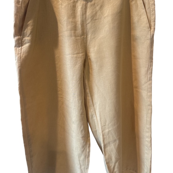 J.Jill LOVE LINEN 100% Linen Cropped Pants in Golden Sun Large Petite Yellow - Picture 3 of 11
